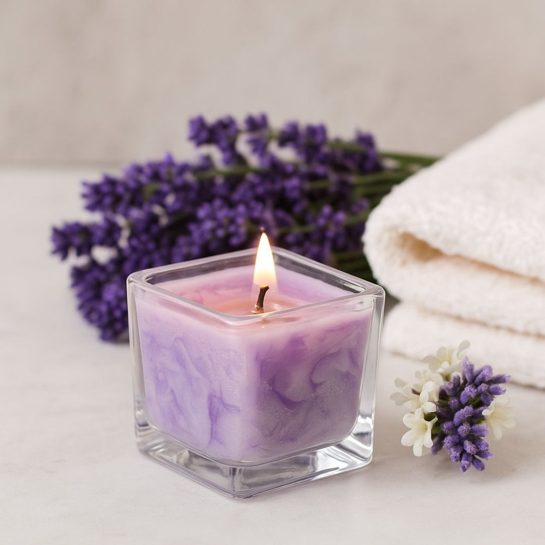 Laventeli aromikynttilä rauhalliseen tunnelmaan